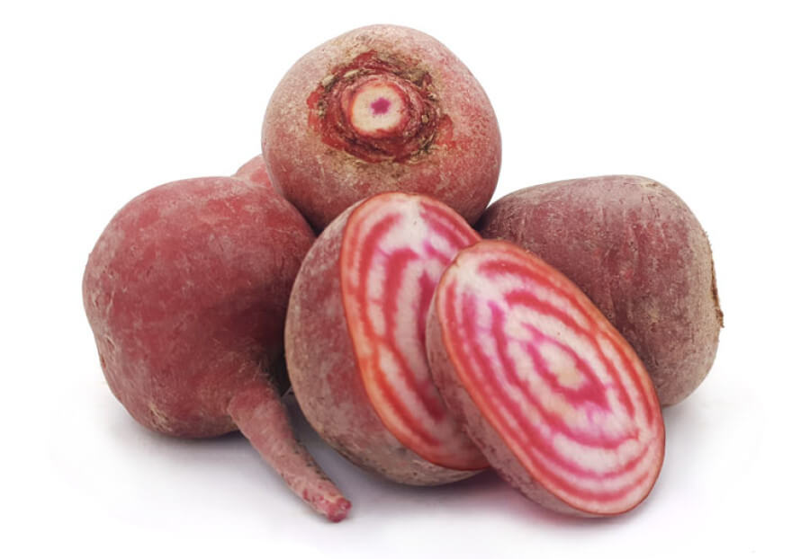 Kroten chioggia (rood met witte ringen)